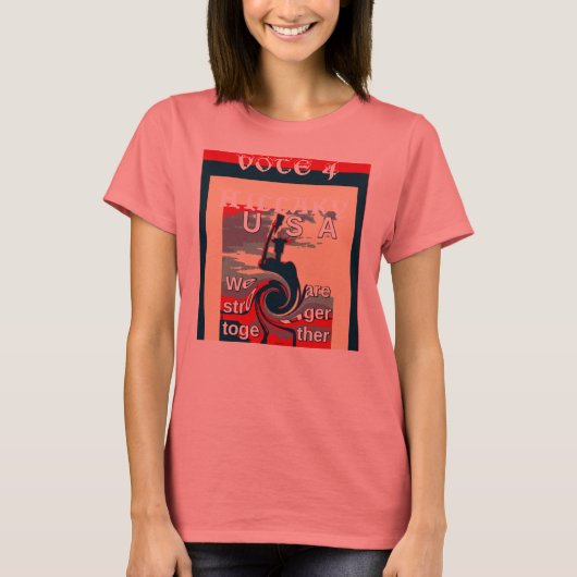 Farbenfrohe US-Abstimmung für Hillary Stronger Tog T-Shirt (Vorderseite)