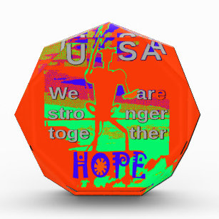 Farbenfrohe USA Hillary Hope We are Stronge Togeth Acryl Auszeichnung