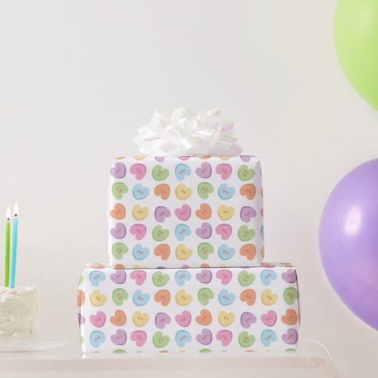 Farbenfrohe Valentine Candy Hearts Papier Unterset Geschenkpapier (Partygeschenke)