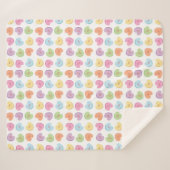 Farbenfrohe Valentine Candy Hearts Papier Unterset Sherpadecke (Vorderseite (Horizontal))