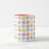 Farbenfrohe Valentine Candy Hearts Untersetzer Tasse (Zentrum)