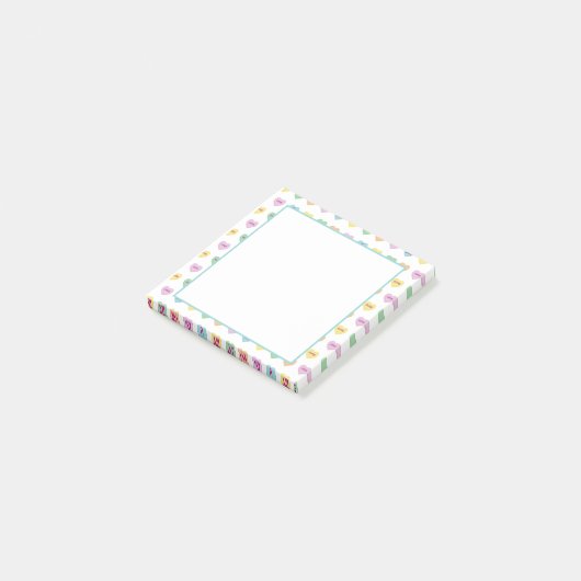 Farbenfrohe Valentine Conversation Hört Post-it Klebezettel (angewinkelt)