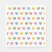 Farbenfrohe Valentine Conversation Hört Serviette (Vorderseite)