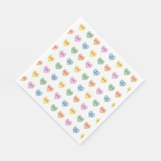 Farbenfrohe Valentine Conversation Hört Serviette (Ecke)