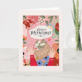 Farbenfrohe Valentine Dankeskarte (Vorderseite)