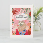 Farbenfrohe Valentine Karte (Stehend Vorderseite)
