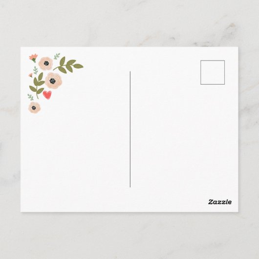 Farbenfrohe Valentine Postkarte (Rückseite)