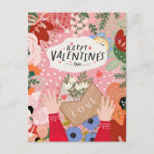 Farbenfrohe Valentine Postkarte (Vorderseite)