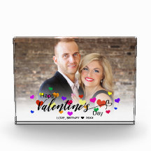 Farbenfrohe Valentinstag Herz Typografie Foto