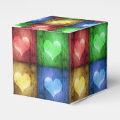 Farbenfrohe Valentinstag Rustikale Herzen Geschenkschachtel (Vorderseite)