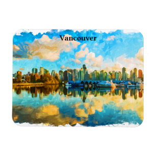 Farbenfrohe Vancouver Kanada Panoramaansicht Magnet
