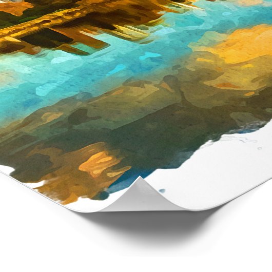 Farbenfrohe Vancouver Kanada Panoramaansicht Poster (Ecke)