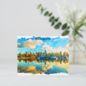 Farbenfrohe Vancouver Kanada Panoramaansicht Postkarte (Stehend Vorderseite)