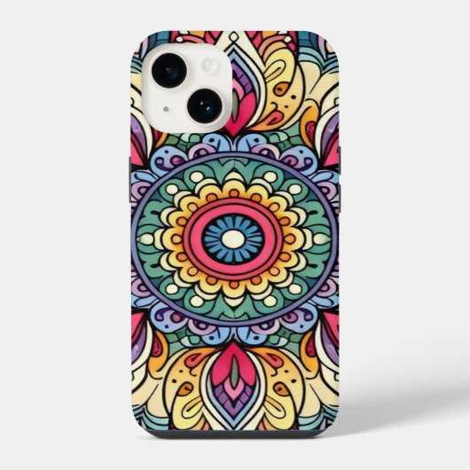 Farbenfrohe Vector Abstrakt Mandala Muster iPhone Hülle (Rückseite)