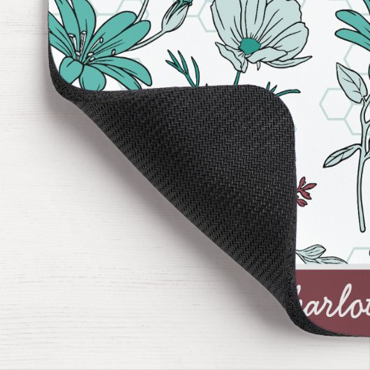 Farbenfrohe Vegetation Blumenmuster personalisiert Mousepad (Ecke)