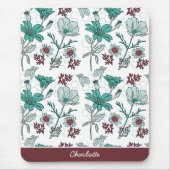 Farbenfrohe Vegetation Blumenmuster personalisiert Mousepad (Vorne)