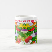 Farbenfrohe Veggies gesundes Essmotto Kaffeetasse (Mittel)
