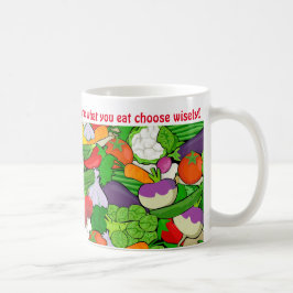 Farbenfrohe Veggies gesundes Essmotto Kaffeetasse