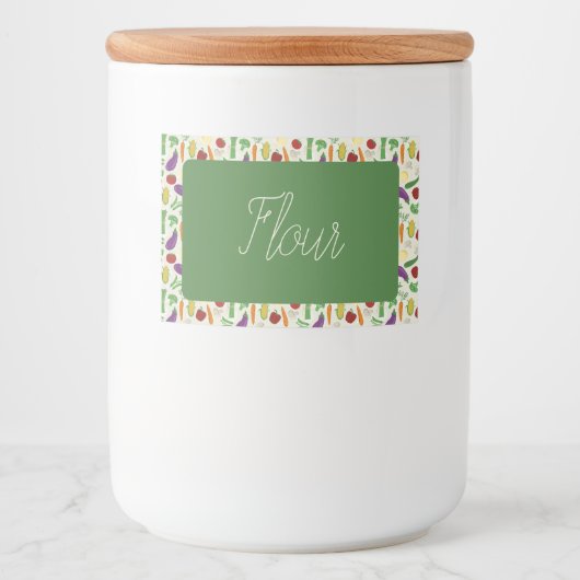 Farbenfrohe Veggies Lebensmitteletikett (Vorderseite)