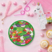 Farbenfrohe Veggies Pappteller (Party)