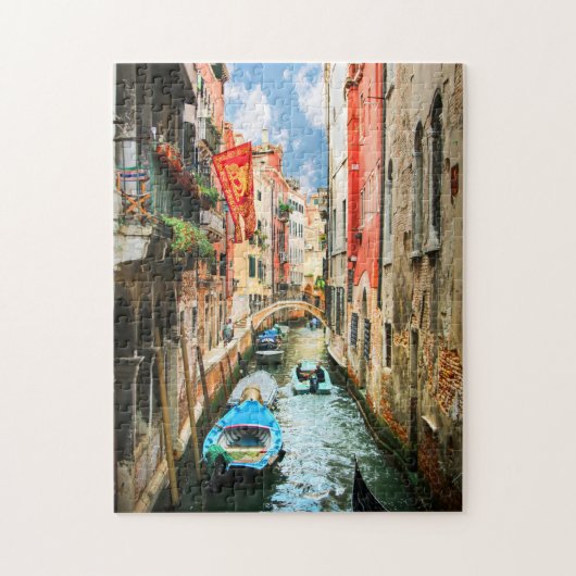 Farbenfrohe Venedig Canals Italien Reisefotos Puzzle (Vertikal)