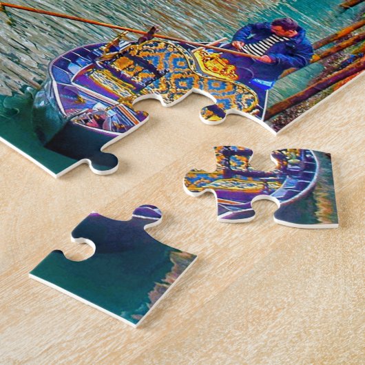 Farbenfrohe Venedig-Kanäle Gondola Puzzle (Seite)