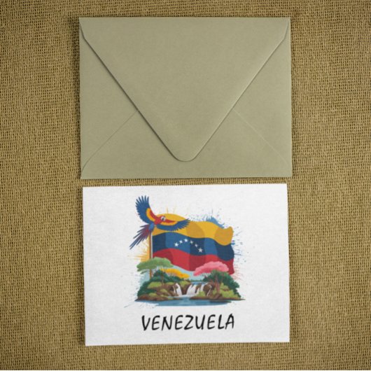 Farbenfrohe venezolanische Flagge Südamerika Postkarte