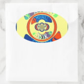 Farbenfrohe Veränderung in den USA: Ein festes Des Ovaler Aufkleber (Tasche)