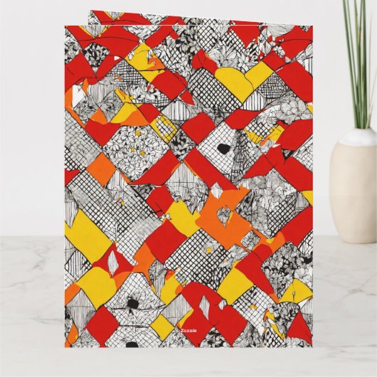 Farbenfrohe Verbindung: Einzigartiges, mehrfarbige Karte (Rückseite)