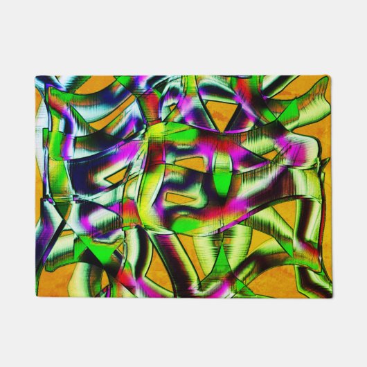 Farbenfrohe, verdrehte Ausschnitte Limon.., eingek Fußmatte (Vorderseite)