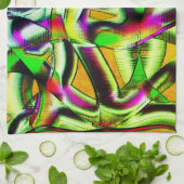 Farbenfrohe, verdrehte Ausschnitte Limon.., eingek Geschirrtuch (Gefaltet)