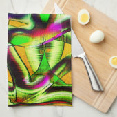 Farbenfrohe, verdrehte Ausschnitte Limon.., eingek Geschirrtuch (Viertel Falte)