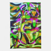 Farbenfrohe, verdrehte Ausschnitte Limon.., eingek Geschirrtuch (Vertikal)