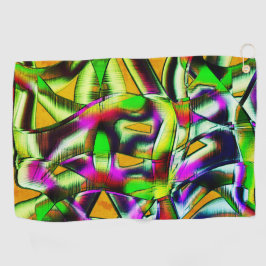 Farbenfrohe, verdrehte Ausschnitte Limon.., eingek Golfhandtuch