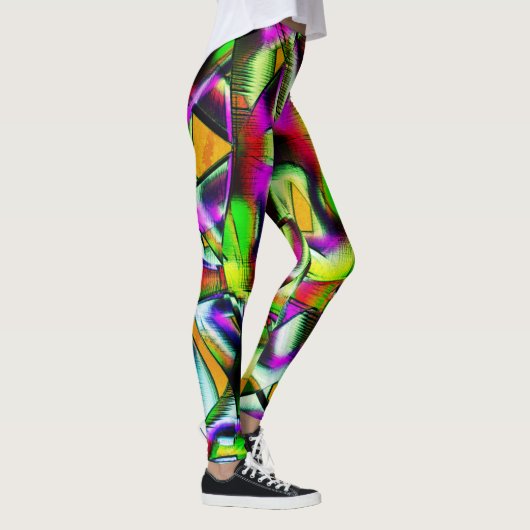Farbenfrohe, verdrehte Ausschnitte Limon.., eingek Leggings (Rechts)