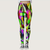 Farbenfrohe, verdrehte Ausschnitte Limon.., eingek Leggings (Vorderseite)