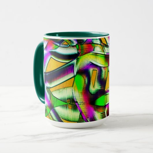 Farbenfrohe, verdrehte Ausschnitte Limon.., eingek Tasse (Vorderseite Links)