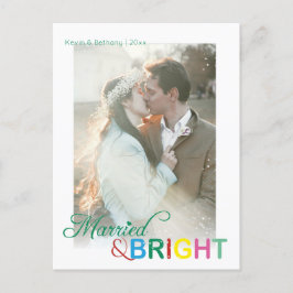 Farbenfrohe Verheiratete und helle Weihnachtsfeier Postkarte