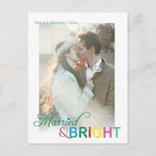 Farbenfrohe Verheiratete und helle Weihnachtsfeier Postkarte