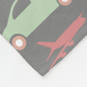 Farbenfrohe Verkehrsmittel - Ikonen Muster Fleecedecke (Ecke)