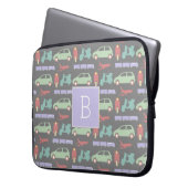 Farbenfrohe Verkehrsträger Symbole Monogramm Laptopschutzhülle (Vorderseite Links)