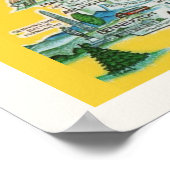 Farbenfrohe Vermont Map 18 x 24 Print Poster (Ecke)