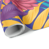 Farbenfrohe Verpackungspapier mit kreativem Blumen Geschenkpapier (Rolleneckpunkt)