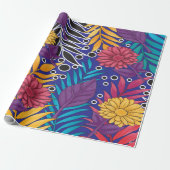 Farbenfrohe Verpackungspapier mit kreativem Blumen Geschenkpapier (Ungerollt)