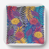 Farbenfrohe Verpackungspapier mit kreativem Blumen Pappteller (Vorderseite)