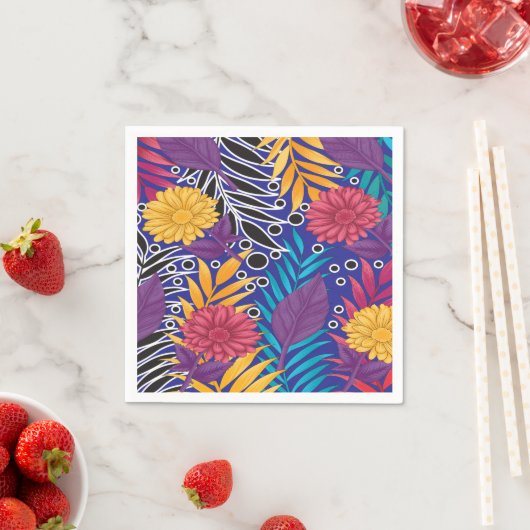 Farbenfrohe Verpackungspapier mit kreativem Blumen Serviette (Beispiel)