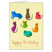 Farbenfrohe verrückte Katzen in Aquarellfarben (Vorne)