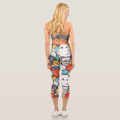 Farbenfrohe verrückte Monster Capri Leggings (Rückseite)