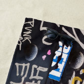 Farbenfrohe verrückte Schriften Strandtuch (Beispiel)