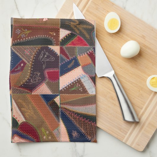 Farbenfrohe verrückte Steppe Geschirrtuch (Viertel Falte)